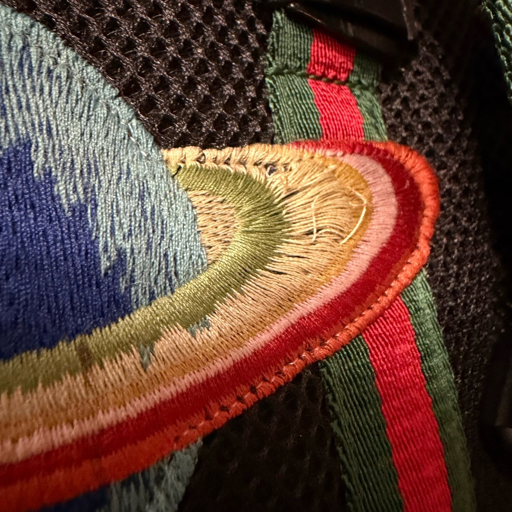 Gucci Hollywood Black Backpack with Multicolor Embroidery Mesh Mix Material - Picture 15 of 15